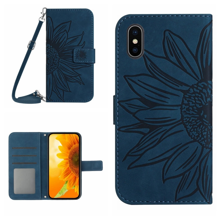 جراب هاتف جلدي قلاب بنمط زهرة الشمس، لهاتف iPhone XS Max