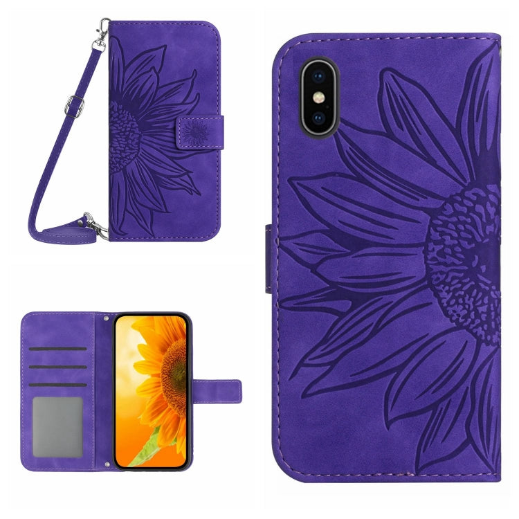 جراب هاتف جلدي قلاب بنمط زهرة الشمس، لهاتف iPhone XS Max
