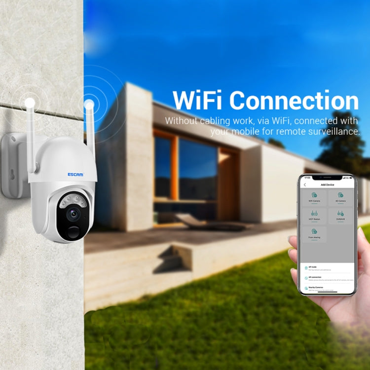 كاميرا ESCAM QF103 3MP للتخزين السحابي PT WIFI PIR إنذار IP مع بطارية تعمل بالطاقة الشمسية تدعم الرؤية الليلية بالألوان الكاملة والصوت ثنائي الاتجاه، QF103