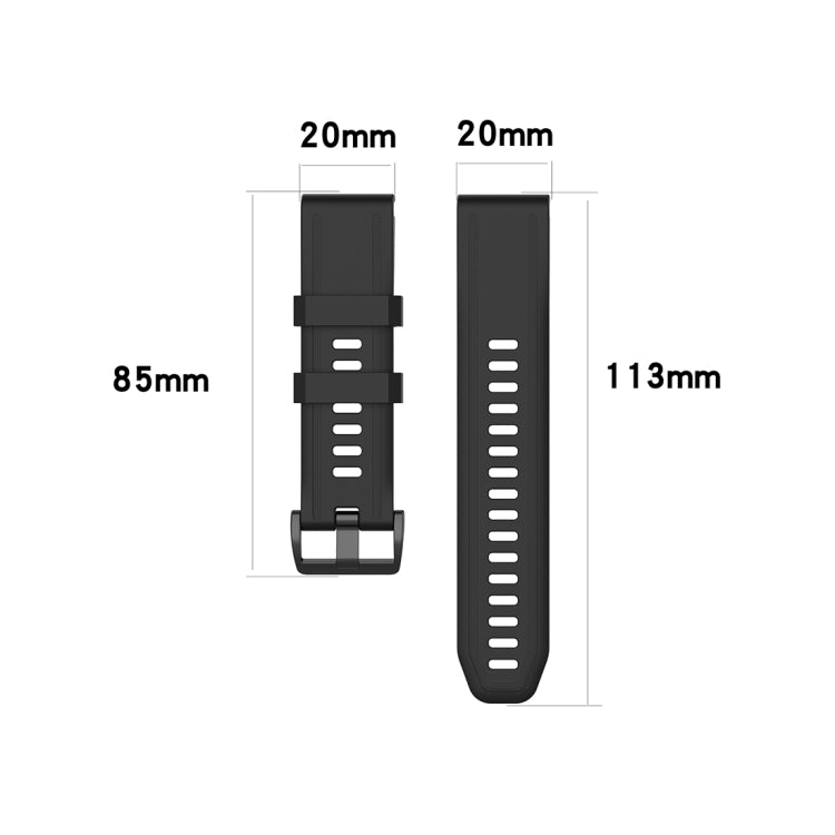 For Garmin Fenix 6S 20mm Quick Release Official Texture Wrist Strap Watchband, with Plastic Button, with Metal Button