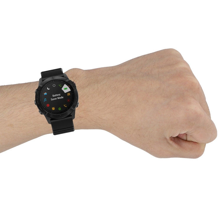 For Garmin Fenix 6X 26mm Quick Release Official Texture Wrist Strap Watchband, with Plastic Button, with Metal Button