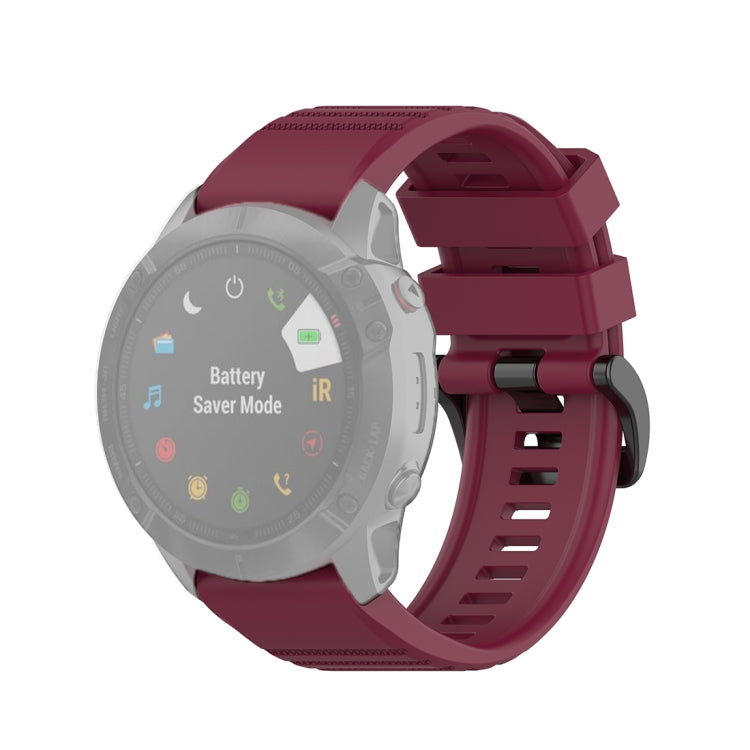 For Garmin Fenix 6X 26mm Quick Release Official Texture Wrist Strap Watchband, with Plastic Button, with Metal Button