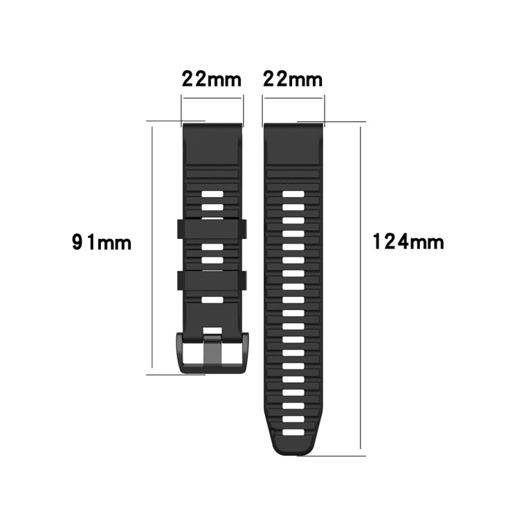 For Garmin Fenix 6 22mm Quick Release Official Texture Wrist Strap Watchband, with Plastic Button, with Metal Button