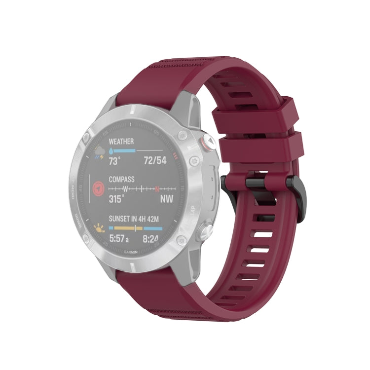 For Garmin Fenix 6 22mm Quick Release Official Texture Wrist Strap Watchband, with Plastic Button, with Metal Button