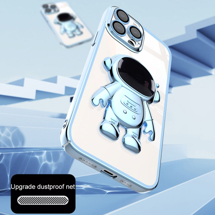 جراب هاتف محمول بتصميم رائد فضاء مطلي بالكهرباء من البولي كربونات مع غشاء عدسة، لهاتف iPhone 12 Pro Max، وiPhone 11، وiPhone 11 Pro، وiPhone 11 Pro Max