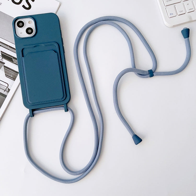 Crossbody Lanyard Elastic Silicone Card Holder Phone Case, For iPhone 14, For iPhone 14 Plus, For iPhone 14 Pro