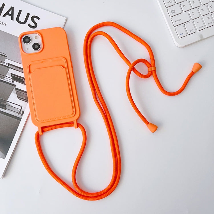 Crossbody Lanyard Elastic Silicone Card Holder Phone Case, For iPhone 14, For iPhone 14 Plus, For iPhone 14 Pro