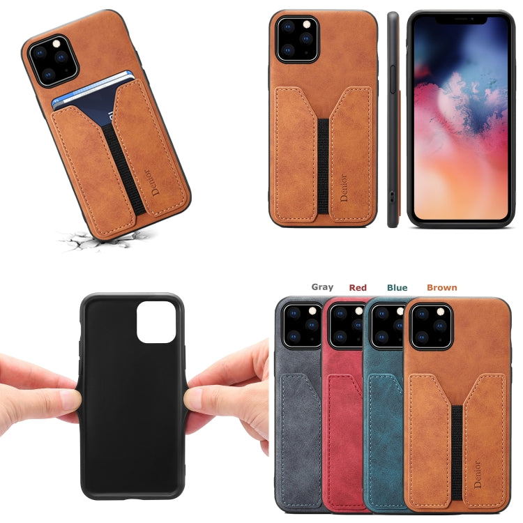 Denior DV Elastic Card PU Back Cover Phone Case, For iPhone 11 Pro, For iPhone 11 Pro Max, For iPhone X / XS, For iPhone XR, For iPhone XS Max, For iPhone SE 2022 / SE 2020 / 7 / 8, For iPhone 7 Plus / 8 Plus