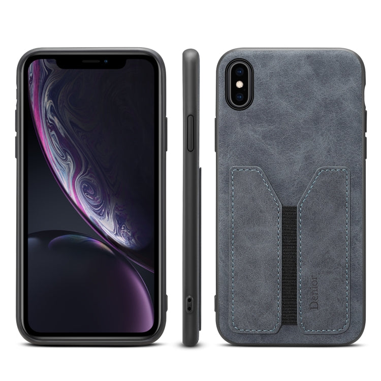 Denior DV Elastic Card PU Back Cover Phone Case, For iPhone 11 Pro, For iPhone 11 Pro Max, For iPhone X / XS, For iPhone XR, For iPhone XS Max, For iPhone SE 2022 / SE 2020 / 7 / 8, For iPhone 7 Plus / 8 Plus