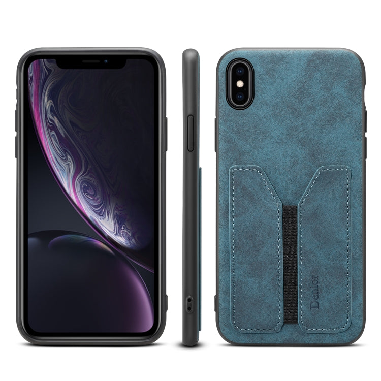 Denior DV Elastic Card PU Back Cover Phone Case, For iPhone 11 Pro, For iPhone 11 Pro Max, For iPhone X / XS, For iPhone XR, For iPhone XS Max, For iPhone SE 2022 / SE 2020 / 7 / 8, For iPhone 7 Plus / 8 Plus