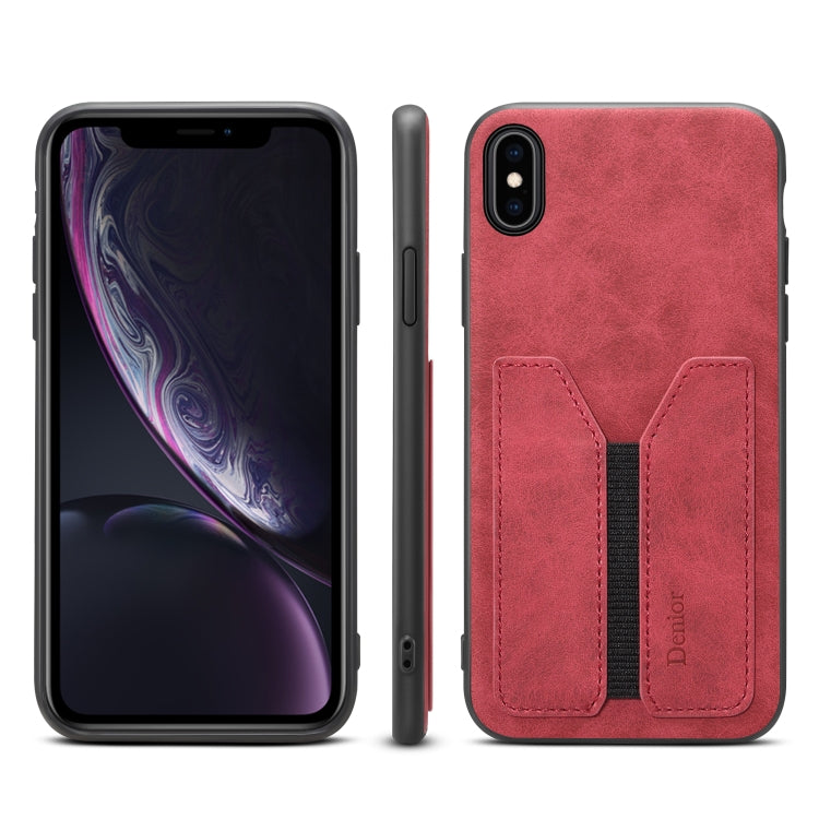 Denior DV Elastic Card PU Back Cover Phone Case, For iPhone 11 Pro, For iPhone 11 Pro Max, For iPhone X / XS, For iPhone XR, For iPhone XS Max, For iPhone SE 2022 / SE 2020 / 7 / 8, For iPhone 7 Plus / 8 Plus