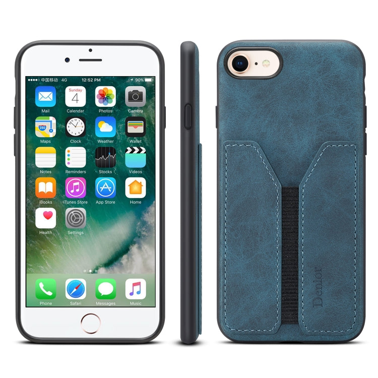 Denior DV Elastic Card PU Back Cover Phone Case, For iPhone 11 Pro, For iPhone 11 Pro Max, For iPhone X / XS, For iPhone XR, For iPhone XS Max, For iPhone SE 2022 / SE 2020 / 7 / 8, For iPhone 7 Plus / 8 Plus