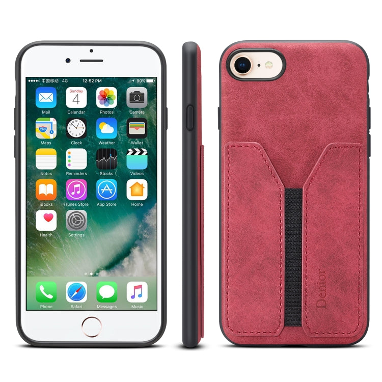 Denior DV Elastic Card PU Back Cover Phone Case, For iPhone 11 Pro, For iPhone 11 Pro Max, For iPhone X / XS, For iPhone XR, For iPhone XS Max, For iPhone SE 2022 / SE 2020 / 7 / 8, For iPhone 7 Plus / 8 Plus