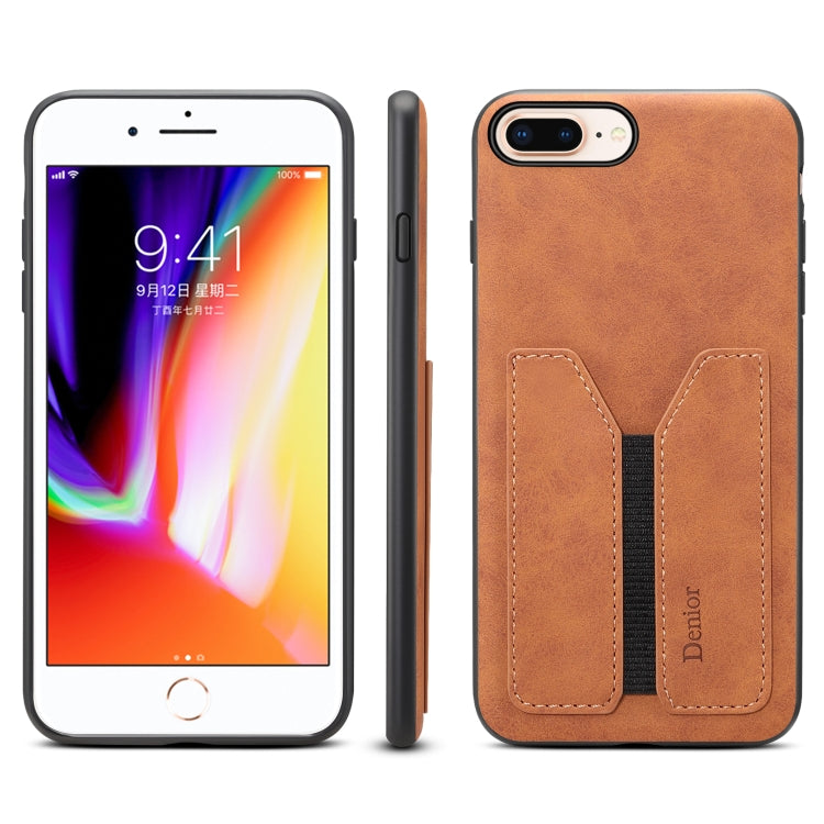Denior DV Elastic Card PU Back Cover Phone Case, For iPhone 11 Pro, For iPhone 11 Pro Max, For iPhone X / XS, For iPhone XR, For iPhone XS Max, For iPhone SE 2022 / SE 2020 / 7 / 8, For iPhone 7 Plus / 8 Plus