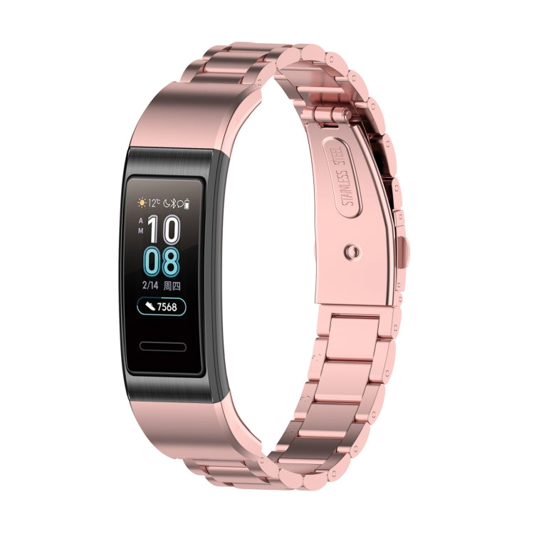 For Huawei Band 4 Pro (TER-B29S) / Band 3 Pro (TER-B29) / Band 3 (TER-B09) Three Beads Steel Wrist Strap Watchband, For Band 4 Pro