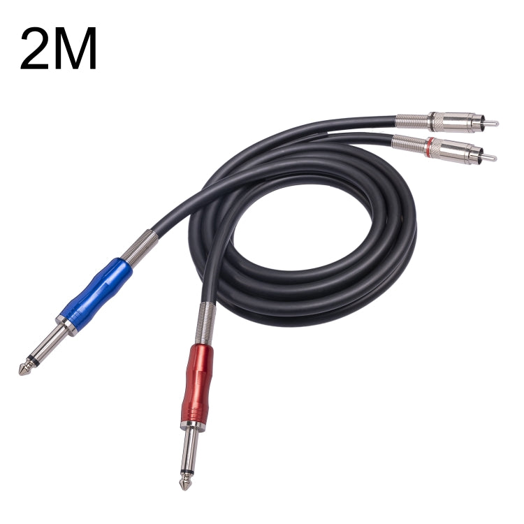 3051K63 Dual RCA Male to Dual 6.35mm 1/4 inch Male Mixer Audio Cable