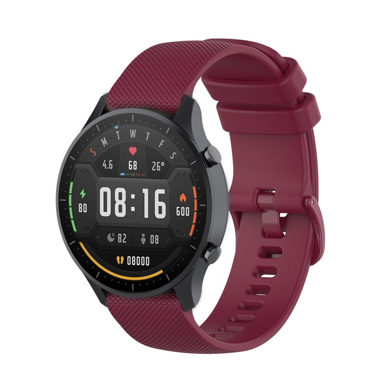For Xiaomi Watch Color 22mm Small Plaid Texture Silicone Wrist Strap Watchband, 22mm