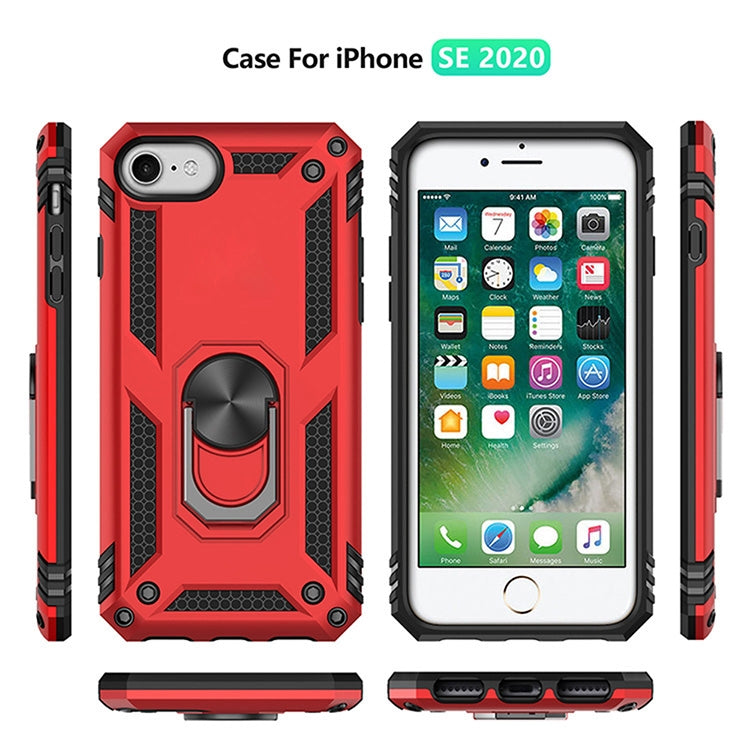 جراب واقٍ مقاوم للصدمات من مادة TPU + PC مع حامل دوار 360 درجة، لهاتف iPhone SE 2022 / SE 2020، لهاتف Galaxy A21، لهاتف Galaxy A11 EU، لهاتف Motorola Moto G Stylus، لهاتف LG K50S