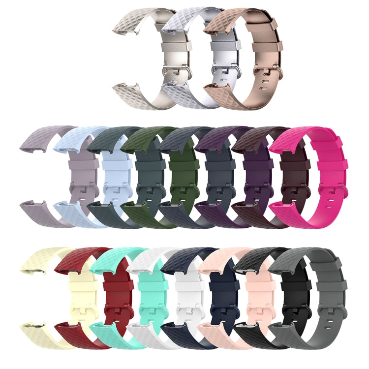 Color Buckle TPU Wrist Strap Watch Band for Fitbit Charge 4 / Charge 3 / Charge 3 SE, Size: S, Size: L