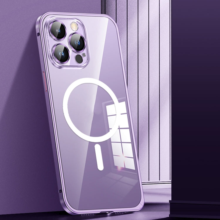 MagSafe Spring Buckle Metal Transparent Phone Case with Lens Protection, For iPhone 12 Pro Max