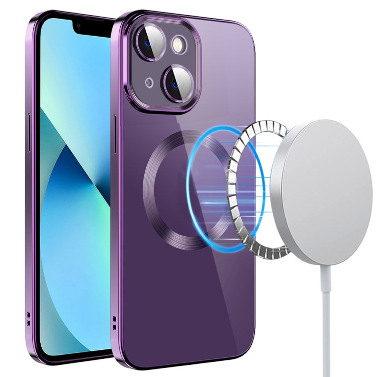 جراب هاتف من مادة TPU مطلي بالكهرباء MagSafe مع غشاء عدسة، لهاتف iPhone 14، وiPhone 14 Pro، وiPhone 14 Plus، وiPhone 14 Pro Max، وiPhone 13، وiPhone 13 Pro