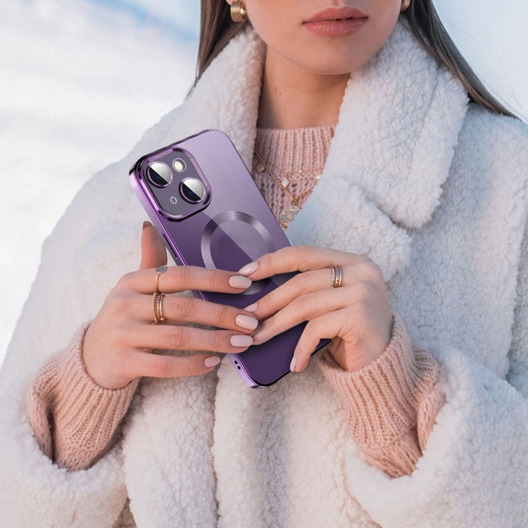 Electroplating MagSafe TPU Phone Case with Lens Film, For iPhone 14, For iPhone 14 Pro, For iPhone 14 Plus, For iPhone 14 Pro Max, For iPhone 13, For iPhone 13 Pro