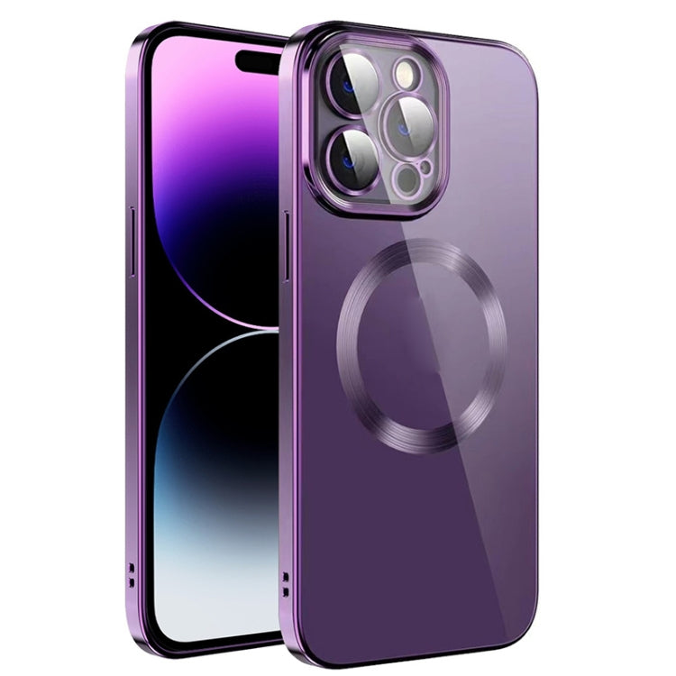 جراب هاتف من مادة TPU مطلي بالكهرباء MagSafe مع غشاء عدسة، لهاتف iPhone 14، وiPhone 14 Pro، وiPhone 14 Plus، وiPhone 14 Pro Max، وiPhone 13، وiPhone 13 Pro