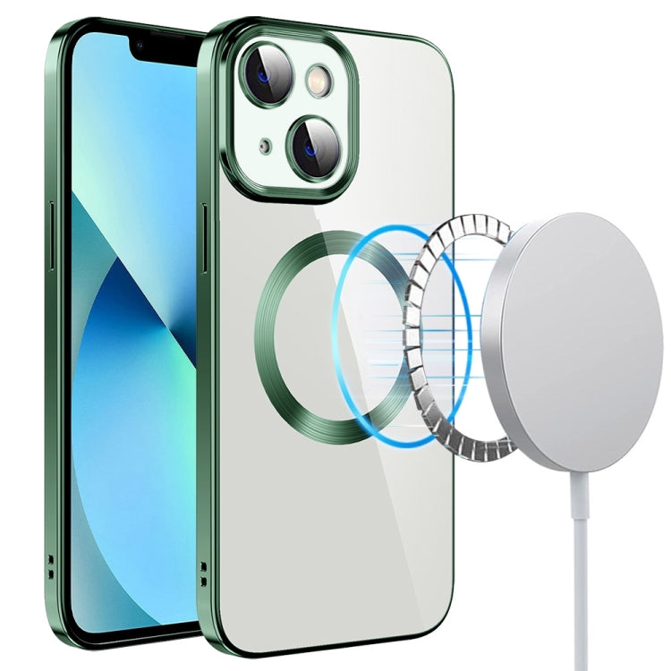 جراب هاتف من مادة TPU مطلي بالكهرباء MagSafe مع غشاء عدسة، لهاتف iPhone 14، وiPhone 14 Pro، وiPhone 14 Plus، وiPhone 14 Pro Max، وiPhone 13، وiPhone 13 Pro