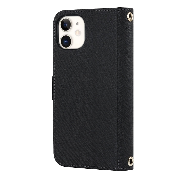 Cross Texture Lanyard Leather Phone Case, For iPhone 12 mini, For iPhone 11 Pro Max, For iPhone 11 Pro, For iPhone 8 Plus / 7 Plus, For iPhone 13, For iPhone 11, For iPhone XR, For iPhone SE 2022 / SE 2020 / 8 / 7