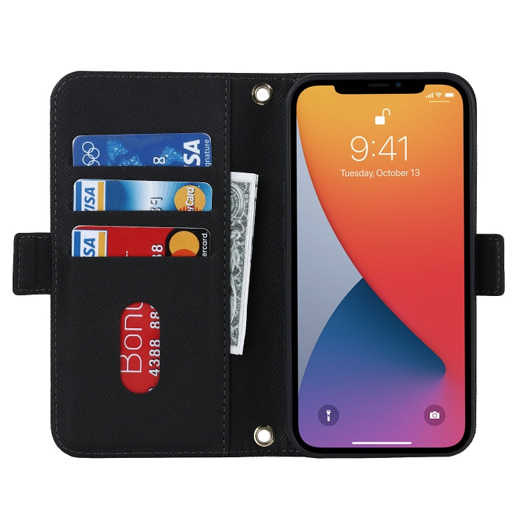 Cross Texture Lanyard Leather Phone Case, For iPhone 12 mini, For iPhone 11 Pro Max, For iPhone 11 Pro, For iPhone 8 Plus / 7 Plus, For iPhone 13, For iPhone 11, For iPhone XR, For iPhone SE 2022 / SE 2020 / 8 / 7