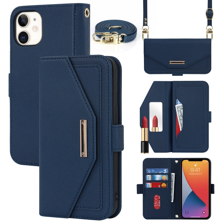 Cross Texture Lanyard Leather Phone Case, For iPhone 12 mini, For iPhone 11 Pro Max, For iPhone 11 Pro, For iPhone 8 Plus / 7 Plus, For iPhone 13, For iPhone 11, For iPhone XR, For iPhone SE 2022 / SE 2020 / 8 / 7