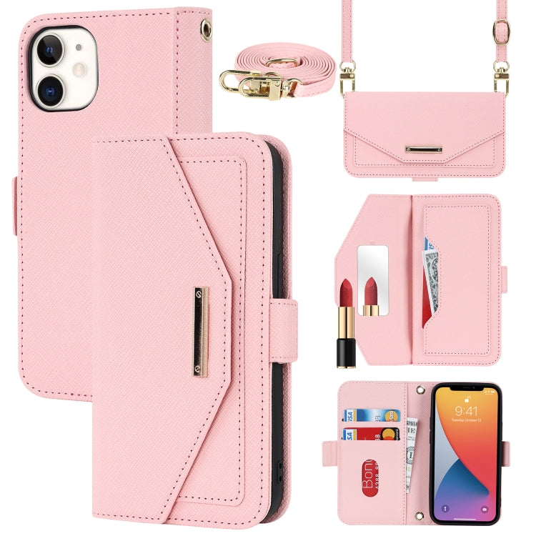Cross Texture Lanyard Leather Phone Case, For iPhone 12 mini, For iPhone 11 Pro Max, For iPhone 11 Pro, For iPhone 8 Plus / 7 Plus, For iPhone 13, For iPhone 11, For iPhone XR, For iPhone SE 2022 / SE 2020 / 8 / 7
