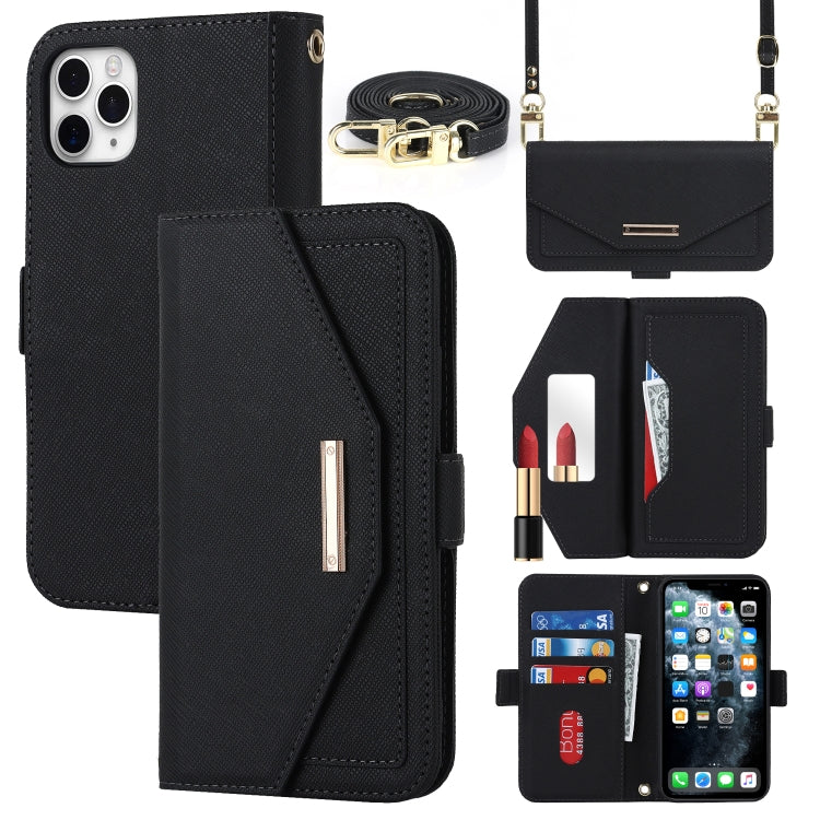Cross Texture Lanyard Leather Phone Case, For iPhone 12 mini, For iPhone 11 Pro Max, For iPhone 11 Pro, For iPhone 8 Plus / 7 Plus, For iPhone 13, For iPhone 11, For iPhone XR, For iPhone SE 2022 / SE 2020 / 8 / 7