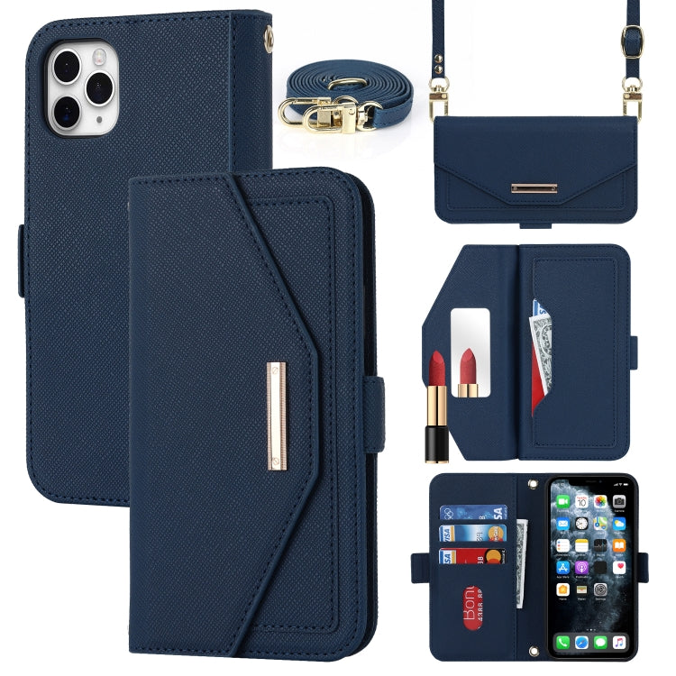 Cross Texture Lanyard Leather Phone Case, For iPhone 12 mini, For iPhone 11 Pro Max, For iPhone 11 Pro, For iPhone 8 Plus / 7 Plus, For iPhone 13, For iPhone 11, For iPhone XR, For iPhone SE 2022 / SE 2020 / 8 / 7