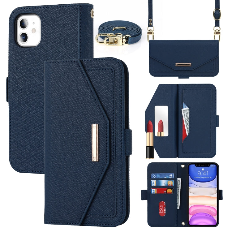 Cross Texture Lanyard Leather Phone Case, For iPhone 12 mini, For iPhone 11 Pro Max, For iPhone 11 Pro, For iPhone 8 Plus / 7 Plus, For iPhone 13, For iPhone 11, For iPhone XR, For iPhone SE 2022 / SE 2020 / 8 / 7