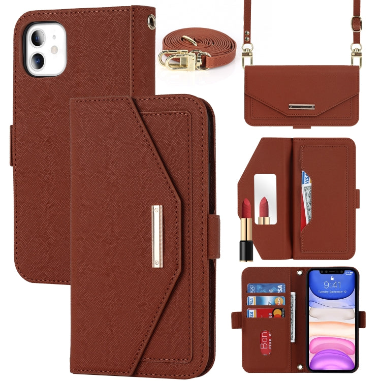 Cross Texture Lanyard Leather Phone Case, For iPhone 12 mini, For iPhone 11 Pro Max, For iPhone 11 Pro, For iPhone 8 Plus / 7 Plus, For iPhone 13, For iPhone 11, For iPhone XR, For iPhone SE 2022 / SE 2020 / 8 / 7