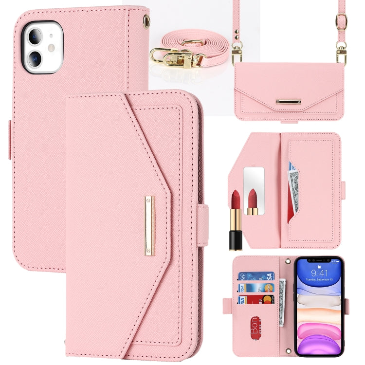Cross Texture Lanyard Leather Phone Case, For iPhone 12 mini, For iPhone 11 Pro Max, For iPhone 11 Pro, For iPhone 8 Plus / 7 Plus, For iPhone 13, For iPhone 11, For iPhone XR, For iPhone SE 2022 / SE 2020 / 8 / 7