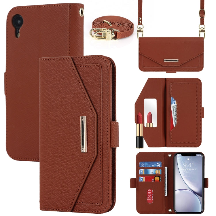Cross Texture Lanyard Leather Phone Case, For iPhone 12 mini, For iPhone 11 Pro Max, For iPhone 11 Pro, For iPhone 8 Plus / 7 Plus, For iPhone 13, For iPhone 11, For iPhone XR, For iPhone SE 2022 / SE 2020 / 8 / 7