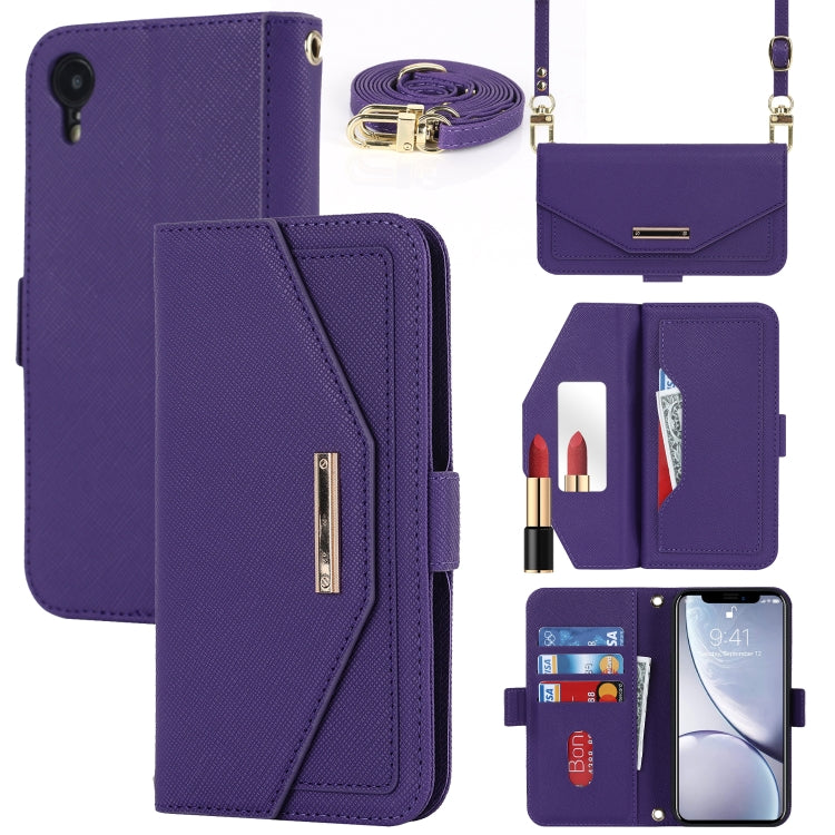 Cross Texture Lanyard Leather Phone Case, For iPhone 12 mini, For iPhone 11 Pro Max, For iPhone 11 Pro, For iPhone 8 Plus / 7 Plus, For iPhone 13, For iPhone 11, For iPhone XR, For iPhone SE 2022 / SE 2020 / 8 / 7