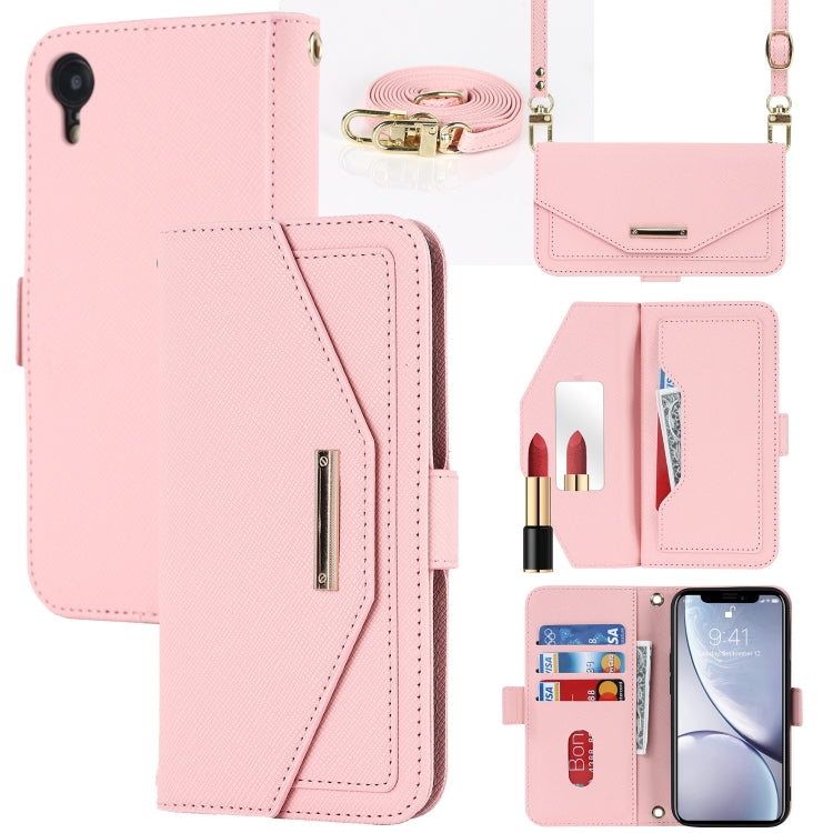 Cross Texture Lanyard Leather Phone Case, For iPhone 12 mini, For iPhone 11 Pro Max, For iPhone 11 Pro, For iPhone 8 Plus / 7 Plus, For iPhone 13, For iPhone 11, For iPhone XR, For iPhone SE 2022 / SE 2020 / 8 / 7