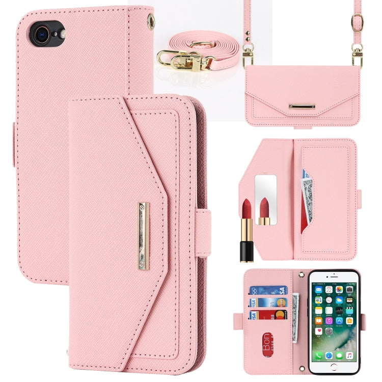 Cross Texture Lanyard Leather Phone Case, For iPhone 12 mini, For iPhone 11 Pro Max, For iPhone 11 Pro, For iPhone 8 Plus / 7 Plus, For iPhone 13, For iPhone 11, For iPhone XR, For iPhone SE 2022 / SE 2020 / 8 / 7