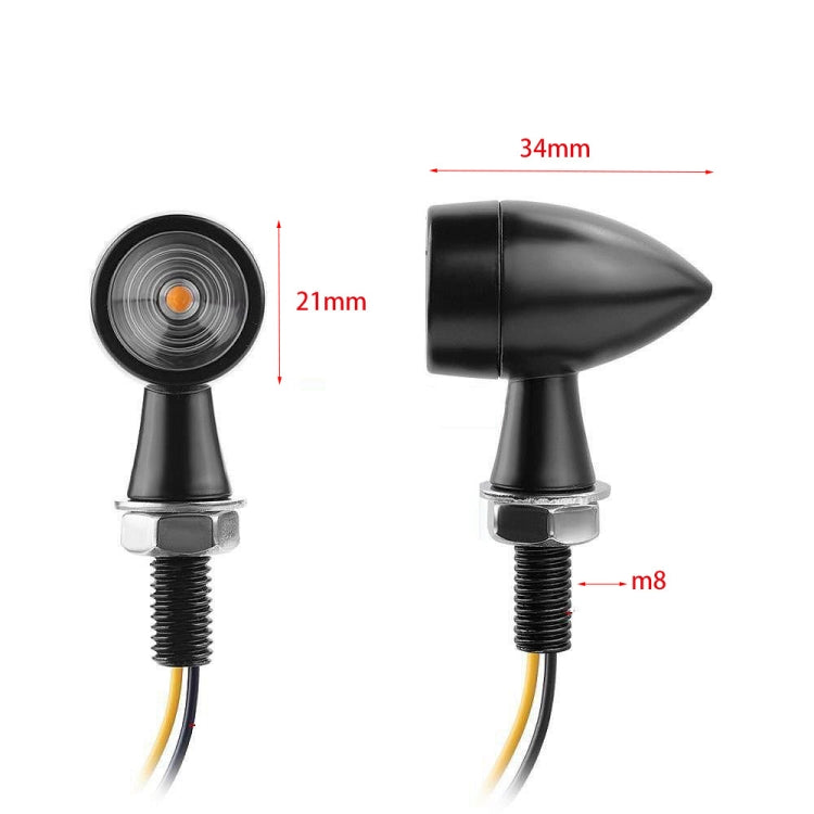 For Kawasaki / Suzuki / Yamaha / Honda T-S002 1 Pair Motorcycle LED Mini Turn Signal Metal Retro Signal Light, For Kawasaki / Suzuki / Yamaha / Honda