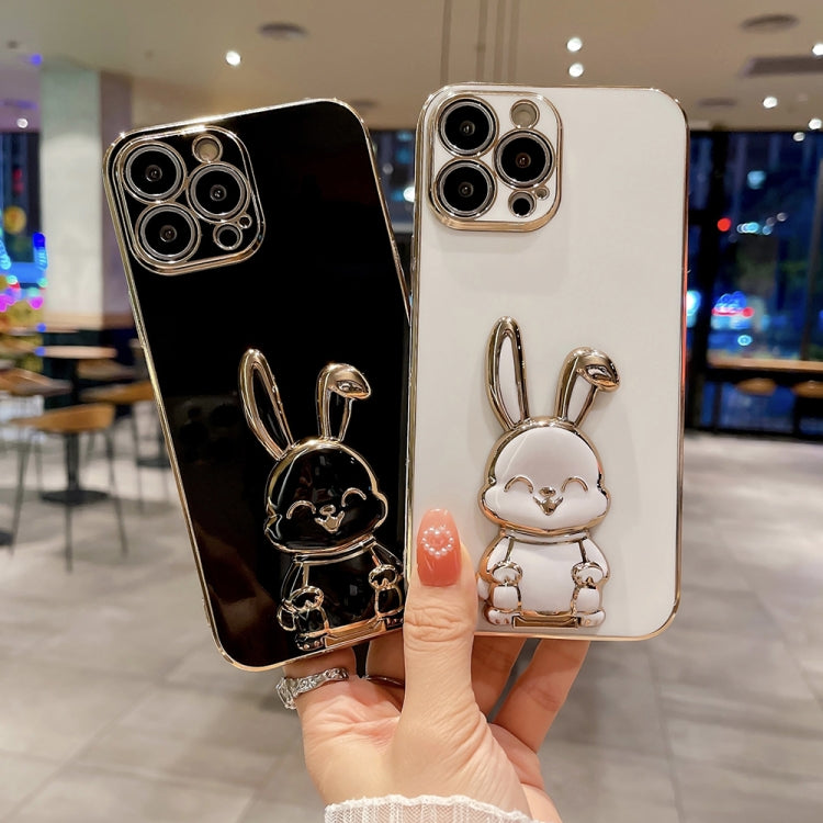 جراب هاتف بتصميم أرنب مطلي، مناسب لآيفون 11 برو ماكس، وآيفون X / XS، وآيفون XR، وآيفون XS ماكس