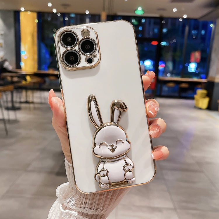 جراب هاتف بتصميم أرنب مطلي، مناسب لآيفون 11 برو ماكس، وآيفون X / XS، وآيفون XR، وآيفون XS ماكس
