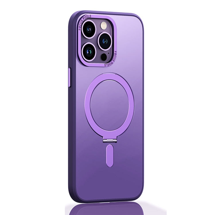 جراب هاتف واقٍ مقاوم للصدمات من Skin Feel MagSafe مع حامل، لهاتف iPhone 14، وiPhone 14 Plus، وiPhone 14 Pro، وiPhone 14 Pro Max