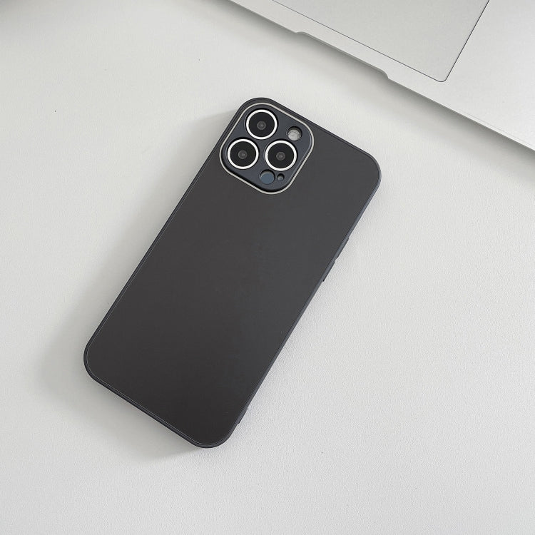 جراب هاتف زجاجي مقسّى من الجلد لهاتف iPhone 11