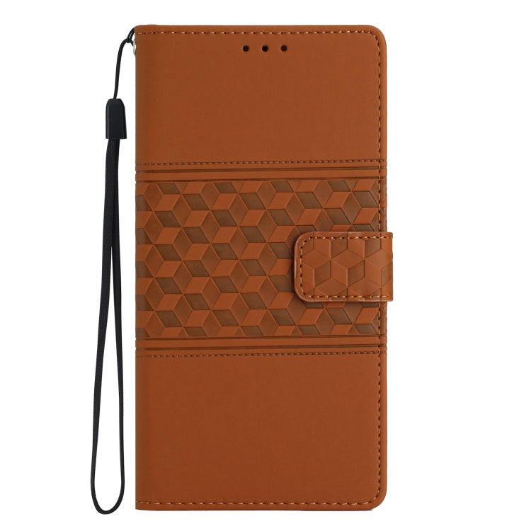Diamond Embossed Skin Feel Leather Phone Case with Lanyard, For iPhone XS Max