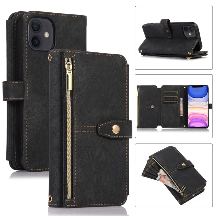 Dream 9-Card Wallet Zipper Bag Leather Phone Case, For iPhone 12, For iPhone 12 Pro, For iPhone 12 Pro Max, For iPhone 11, For iPhone 11 Pro, For iPhone 11 Pro Max, For iPhone X / XS, For iPhone XR
