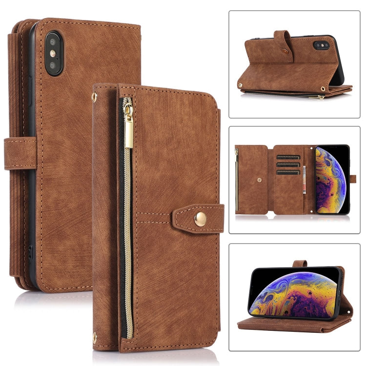 Dream 9-Card Wallet Zipper Bag Leather Phone Case, For iPhone XS Max, For iPhone SE 2022 / 2020 / 7 / 8, For iPhone 7 Plus / 8 Plus