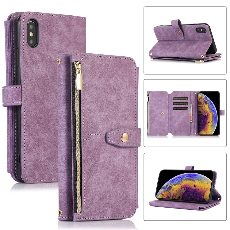 Dream 9-Card Wallet Zipper Bag Leather Phone Case, For iPhone XS Max, For iPhone SE 2022 / 2020 / 7 / 8, For iPhone 7 Plus / 8 Plus